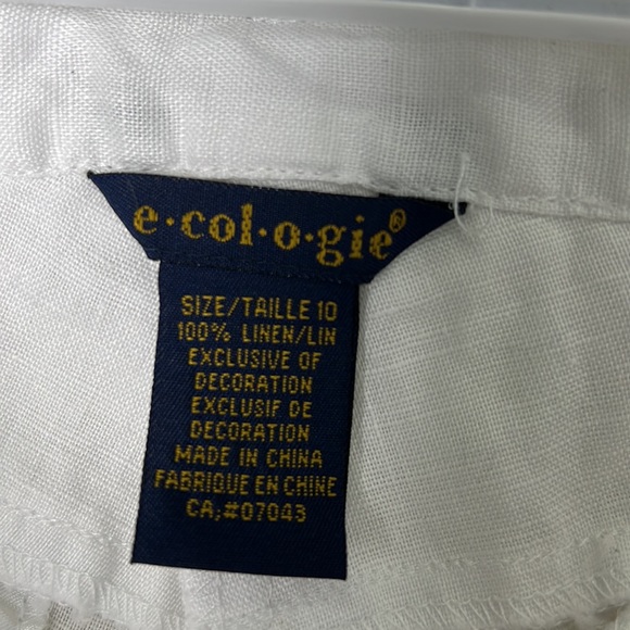Ecologie White Line Side Pockets Vacation Shorts Size 10 - Picture 4 of 6
